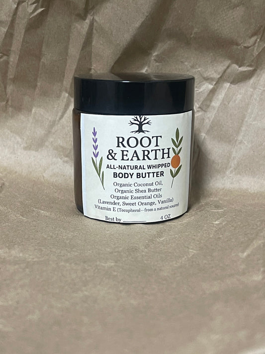 Our handcrafted Whipped Body Butter melts into the skin with nourishing, organic ingredients. Blended with calming lavender, uplifting sweet orange, and warm vanilla oleoresin, this luxurious butter supports soft, radiant skin while adding a subtle natural scent. Perfect for daily rituals of care and protection.

